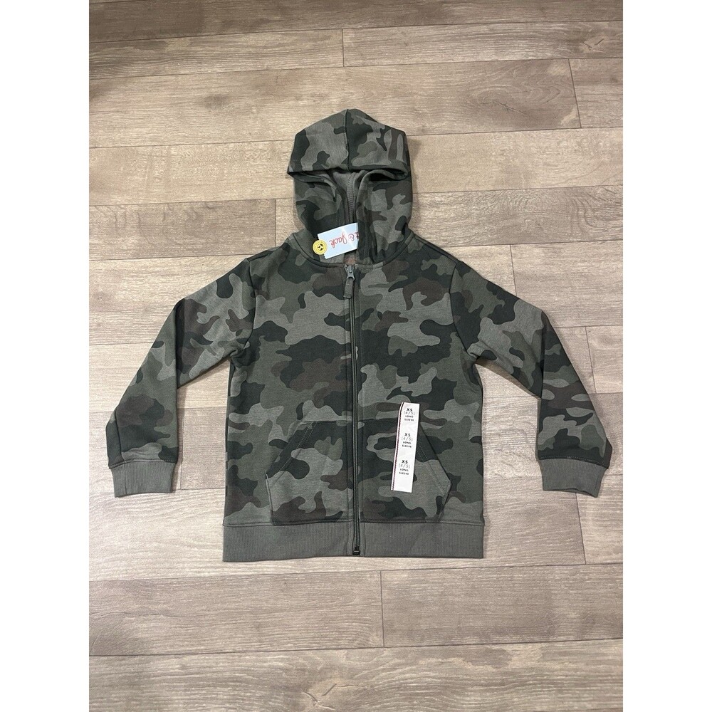 Boys Camaflouge Cat & Jack Zip-Up Hoodie Size XS(4-5)